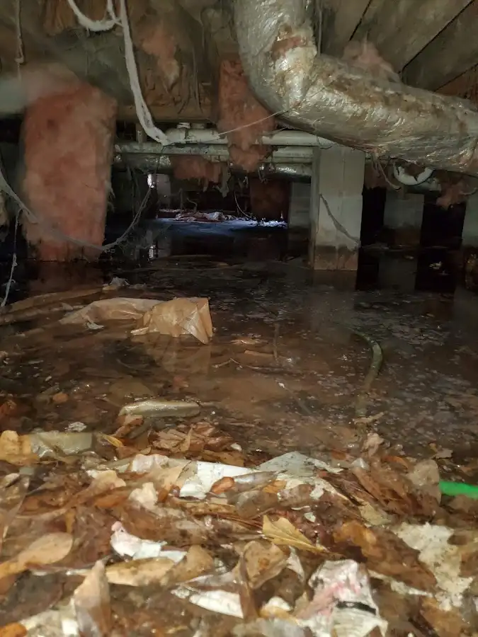 Crawl space flood assessment for Commercial Water Damage Restoration in Norwell