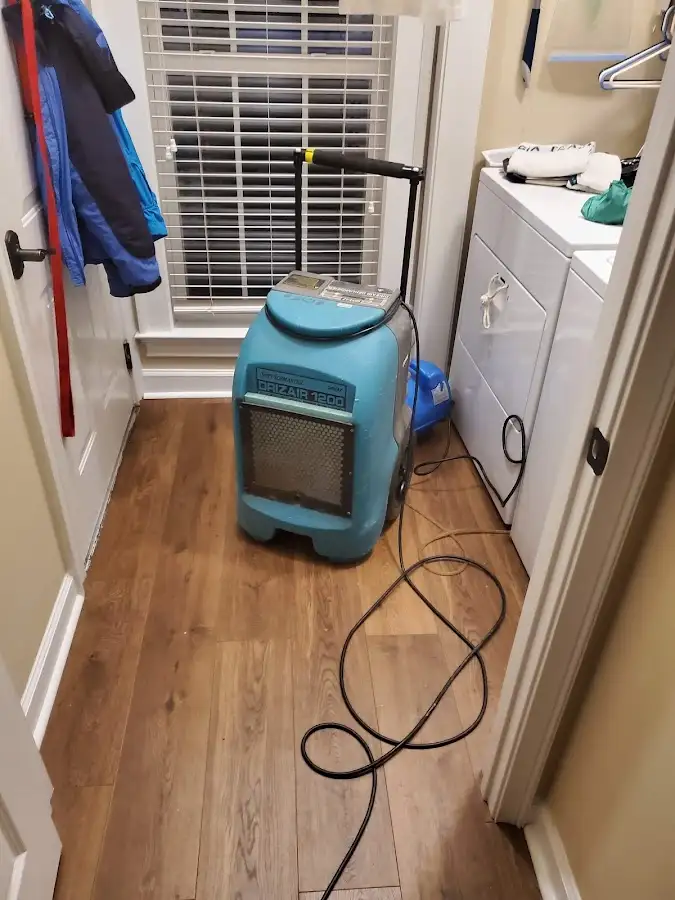 Commercial dehumidifier deployed for Flood Damage Cleanup in Norwell