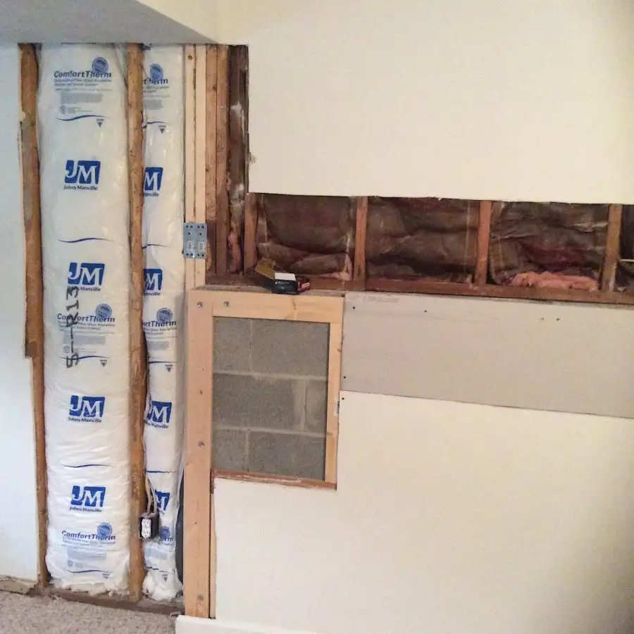 Wall insulation replacement during Contents Cleaning & Restoration in Norwell